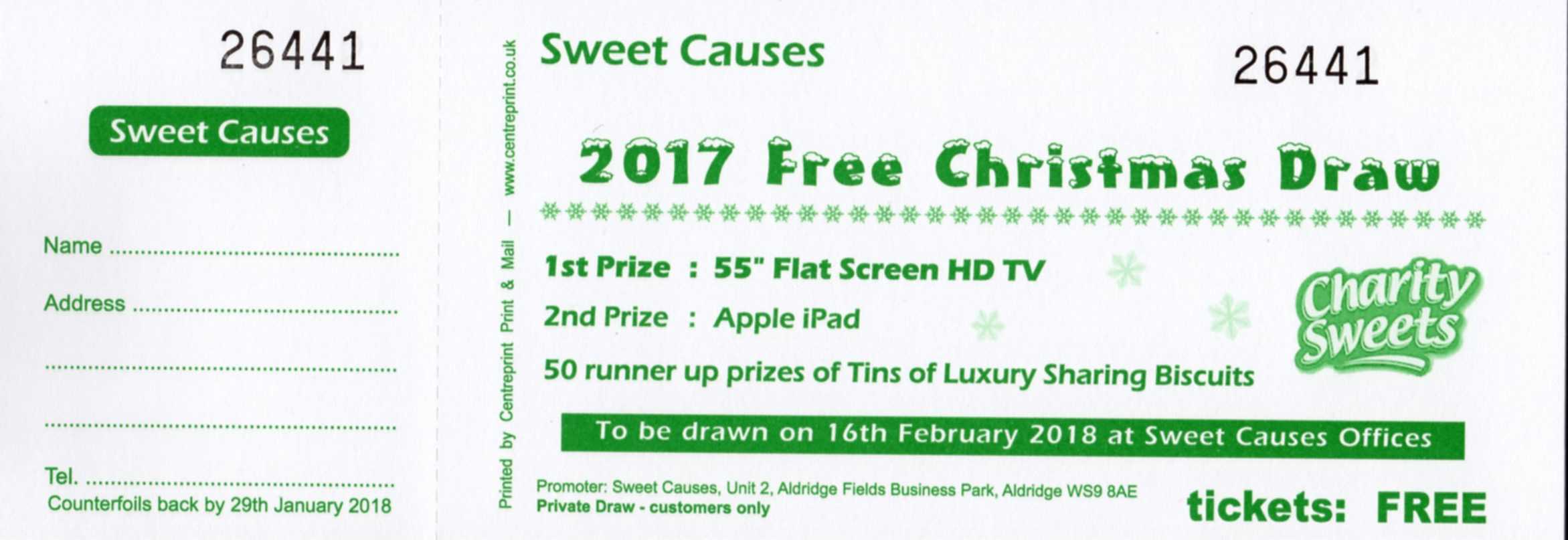 prize draw tickets